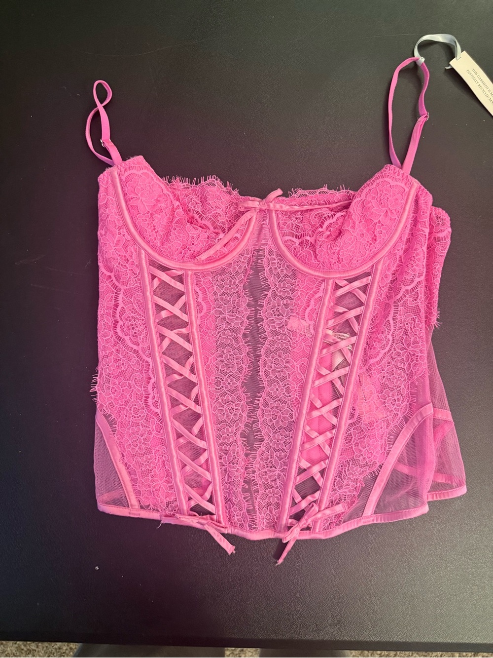 NWT Victoria’s Secret Pink Lace Corset Bustier Top M $120
